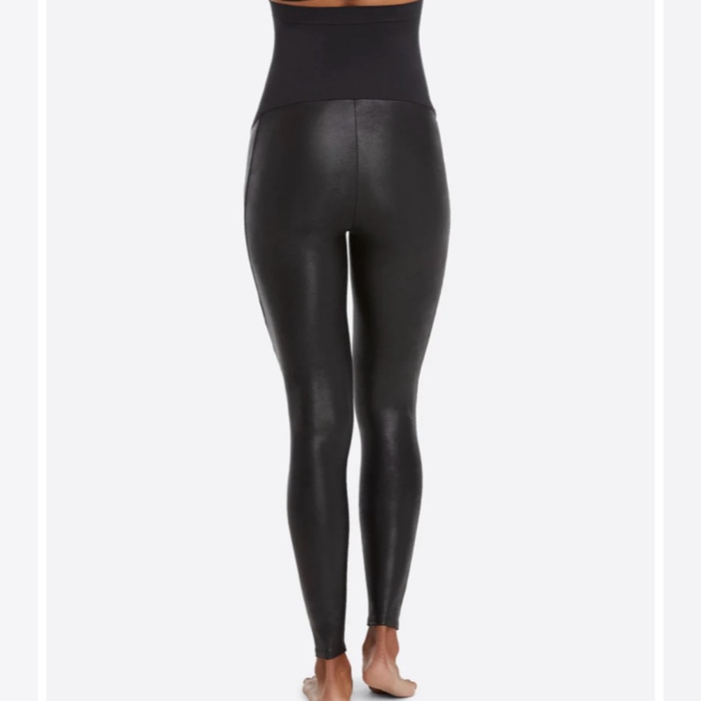 Spanx faux leather maternity leggings